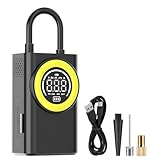 Sandfren Car Tire Inflator Portable Air Compressor, Vehicle Air Pump with Digital Pressure Gauge LED Light, Cordless Automotive Tires Inflation Pump, Universal for Motorcycles Bikes