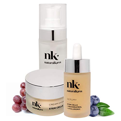 NATURALKIREI - Pack NK Anti-aging - Crema antiarrugas NK Cream Hydra Day & Night (50ml) + NK Sérum+ (30ml) + NK Glycolic Cleanser exfoliante facial (50ml)