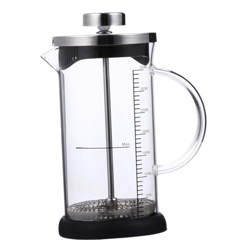 Mobestech 1pc High Resistant Stainless Press Teapot with Measurement Scale for Home Office and Restaurant Use Coffee Maker for Brew