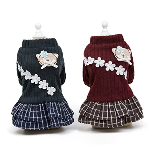 Balacoo 2 Pçs Gato De Natal Casaco Acolchoado Quente Padrão De Flores Animais De Estimação Roupas Ur
