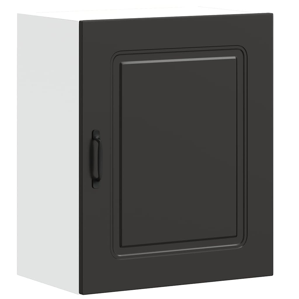 Kalmar Küchen-Hängeschrank Schwarz, Holzwerkstoff, 50x31x60 cm, wandmontiertes Sideboard für Küche & Speisekammer, stabile Lagerung Möbel