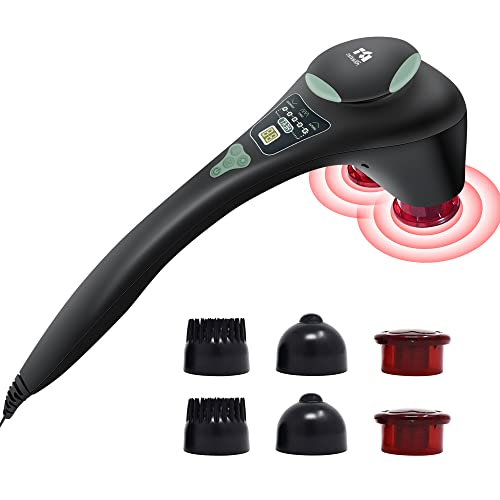 Rilextec Hand Held Back Massager For Pain Relief, Vibrating Back Massager Handheld With Heat For Back And Neck, Electric Body Massagers Handheld Deep Tissue For Men Women, Use For Muscles Stress #TOP22