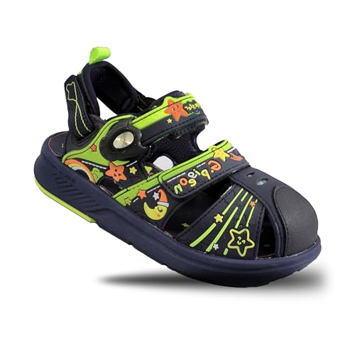 Gold Pigeon Shoes GP Magnetic Buckle Little Kids Closed Toe Sandals for Boy: 1625 Black-24 (Toddler Size 6.5-7)