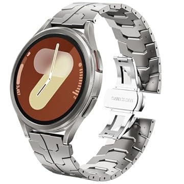 WINGLE Pulseiras de metal para Samsung Galaxy Watch 7 6 5 4 e 6 Classic/5 Pro/4 Classic/FE masculinas de 47 mm, 43 mm, 46 mm, 42 mm, 45 mm, 44 mm e 40 mm, Galaxy Watch 3 de 41 mm, titânio de 20 mm