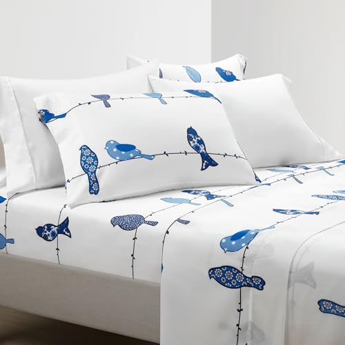 Lush Decor Rowley Birds Soft Sheet Set, 6 Piece Set,