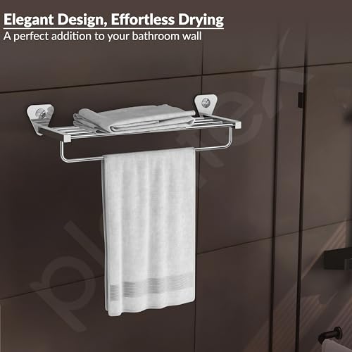 Image of Plantex Pyramid Stainless Steel Towel Rack for Bathroom /Towel Rod /Towel Stand /Towel Hanger /Bathroom Accessories - 24 Inch (Chrome Finish)