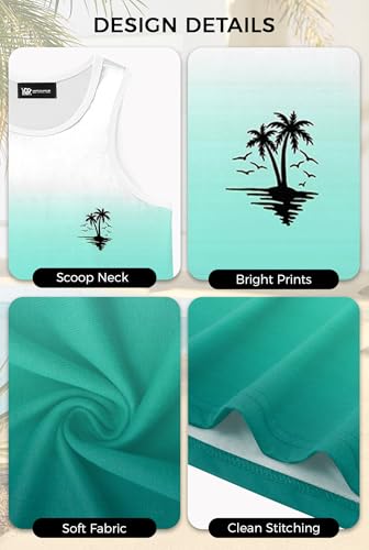 Image of VOGSTART Mens Hawaiian Beach Tank Tops Summer Vacation Muscle Top Graphic Sleeveless Shirts (S-3XL)