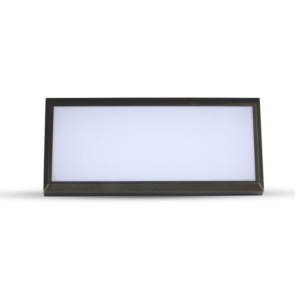 V-TAC VT-8054 Lampada LED da parete rettangolare 12W angolare colore nero da esterno IP65 applique da muro luce bianco caldo 3000k sku 6807