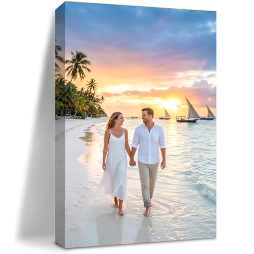 Lienzo personalizado con marco de fotos de 10 x 15 cm, impresión de fotos personalizada con marco de bricolaje, póster personalizado para familiares, amigos, amantes, mascotas, boda, regalo de
