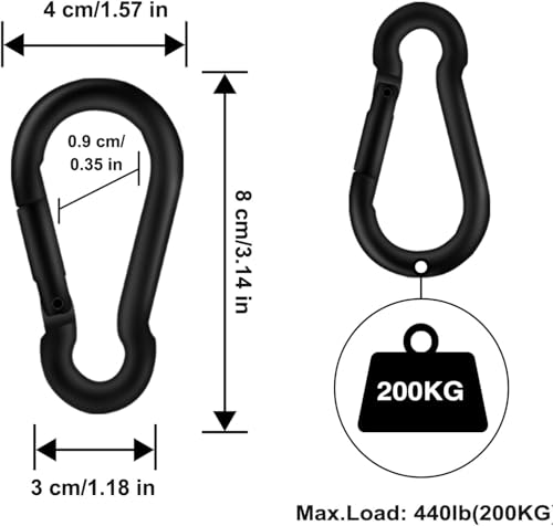 Hushtong HY-5INCH-2 Eye Bolts Screw In Hooks & 3.1In Snap Hooks,2Pack Premium Carbon Steel Heavy Duty Screw In Eye Hooks thumb #2