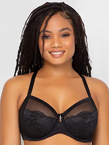 Curvy Couture Womens Luxe Lace Underwire Bra, Black Hue, 36H Us #TOP5