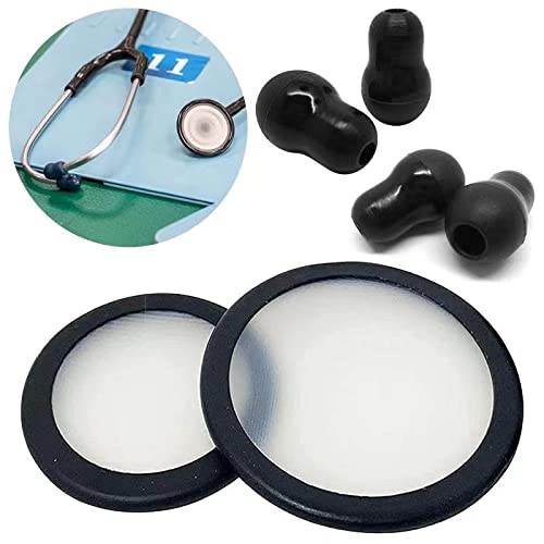 Silicone Ear Tips Earplug Replacement for Littmann Stethoscopes - Comfortable Fit Littman Ear Tips Replacementï¼ŒStethoscope Ear Pieces,Cardiology IV Parts & Littmann Stethoscope Parts (Balck)