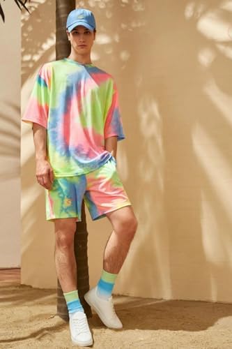 Image of DHRUVI TRENDZ Unisex Co Ord Set | Trendy Night Dress | T Shirt and Short Set Combo Lounge | Stylish Summer Travel Wear | Matching Two-Piece for Vacation