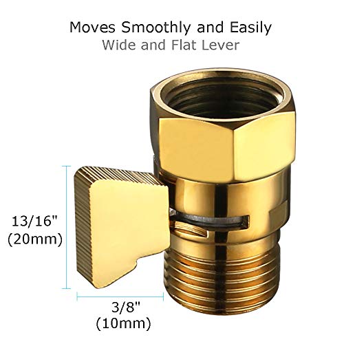 Water Flow Control Valve, Angle Simple Brass Shut Off Valve For Handheld Shower, Water Volume Adjust Valve, Shower Head Flow Control Valve, Water Pressure Regulator, Gold #TOP6