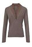  Heine Pullover schicker Damen Strick-Pullover im Two-in-one-Look Sweater Herbst Braun, Größenauswahl:36