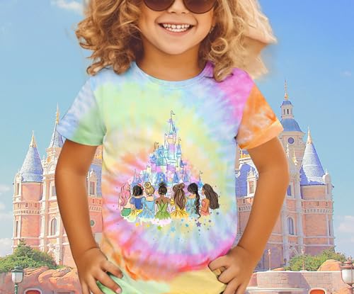 Magical Shirt for Girl: Magic Kingdom Prinecess Tshirt Princess Shirts Youth Girls Cute Tie Dye Family Vacation Trip Tee3
