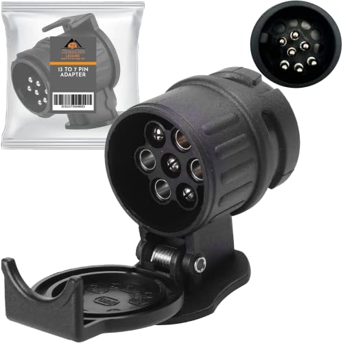 Xtremeauto 13 Pin To 7 Pin Towing Adaptor - 13 Pin Trailer Plug Socket Adapter 13 To 7 Pin Trailer Adaptor Tow Connector For Caravan Trailers Electric Adapter 13 Pin To 7 Pin Adapter