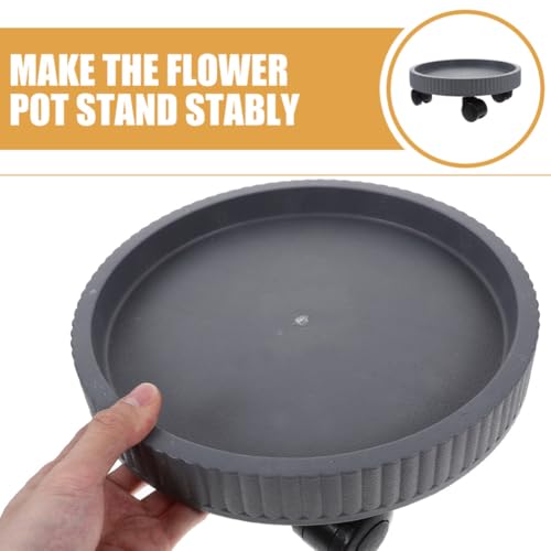 Support pour pot de fleurs à roulettes en plastique robuste rond