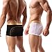 2-Pack Men Boxer Briefs Shorts Bulge Pouch Soft Underpants See-through Underwear 828 (Medium, white/black)