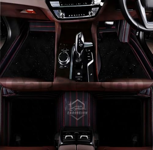 Image of 10D Car Foot Mat for Tata Sierra EV | Black Red | Premium Leatherette Imparts Luxurious & Elegant Look | Waterproof Dust Proof | Custom Fitted Car Floor Tray Mat