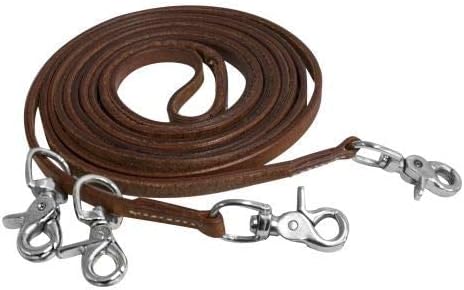 Showman 11' Harness Leather Draw Reins