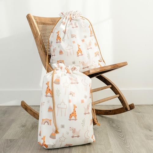 Gather And Knot Fabric Gifting Gather & Knot Drawstring Gift Bags | Premium Canvas | 22 Inch Extra Large | Reusable Fabric Wrap For Baby Shower thumb #4