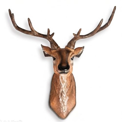 ZSKXJBPF Faux Deer Head Wall Decor for Home Deer Head Wall Mount Animal Head Wall Sculpture for Living Room Farmhouse Bedroom