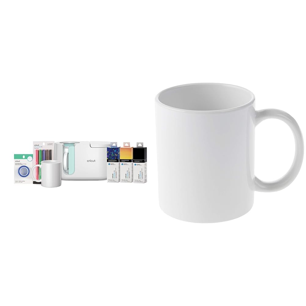 Tasse Cricut blanche lot de 2 pour créer des cadeaux uniques faits main