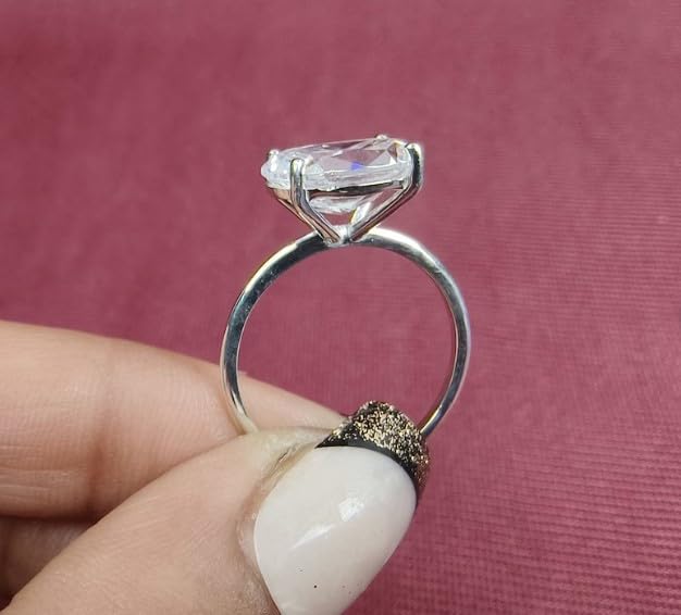 4 Ct Oval Cut diamond Solitaire Engagement Ring, 14k Gold Plated East To West Wedding Ring,Handmade Ring, wedding Ring.Oval Engagement Ring,Gifted for hers,size 3-12 (USA)4