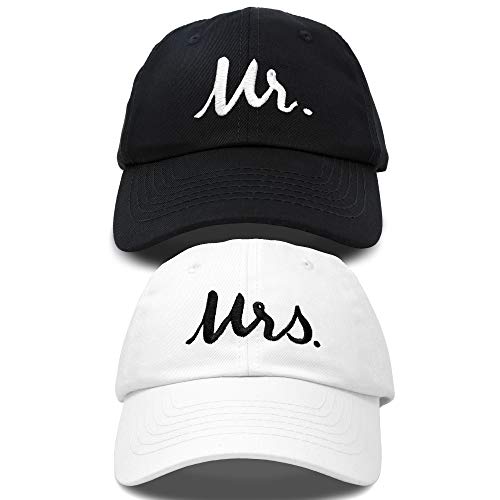 Dalix Mr And Mrs Baseball Cap Matching Couples Hat Set In Black White #TOP2
