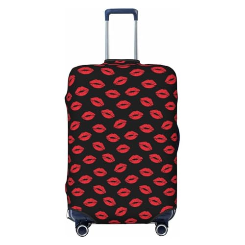 Sexy Red Lips Kiss Print Luggage Covers For Suitcase,Elastic Washable & Stretchable Suitcase Covers For Luggage, Anti-Scratch - Fits 18-32 Inch Luggage-No Luggage Included