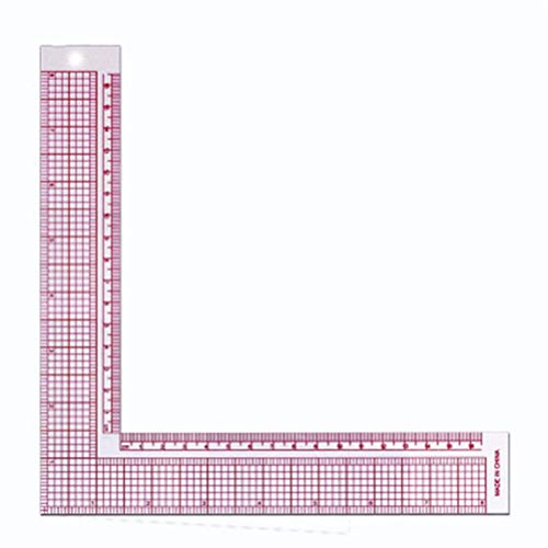 Flybloom 90 Degrees Sewing Patchwork Quilting Ruler Plastic Garment Cutting Ruler Sewing Accessories(Red)