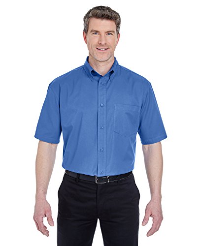 UltraClub Men's Short Sleeve Whisper Twill