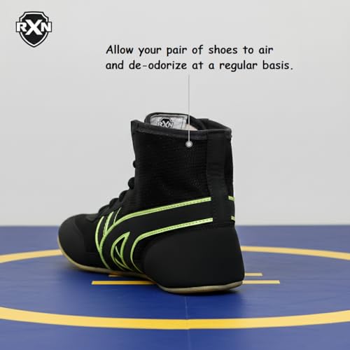 Image of RXN Men's Faux Leather Wrestling Shoes with Rubber Sole for Training