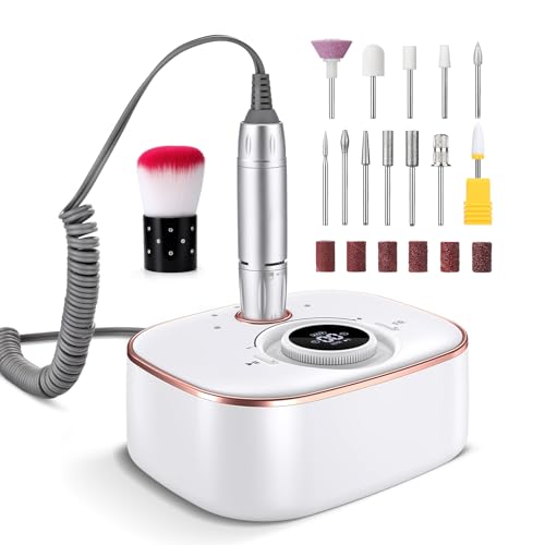 Torno profissional para unhas 35000 RPM: Torno elétrico para unhas, 13 em 1, com bateria de 4000 Mah, limites de unhas profissionais para manicure e pedicure