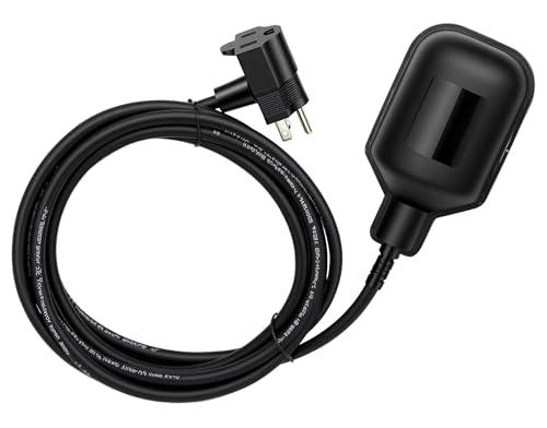 WHK Universal Sump Pump Float Switch Tethered 10FT Piggyback Plug 120V/16A