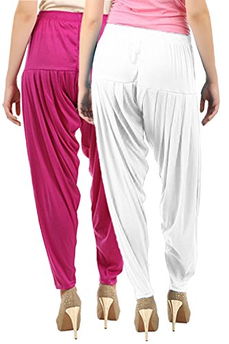 Image of Buy That Trendz Womens Patiala Pants Combo Pack of 2 Viscose Dhoti Patiyala Salwar Harem Bottoms Pants