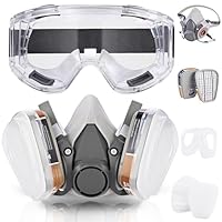 Faburo Atemschutzmaske Set, Gasmaske Halbmaske Staubmaske mit Filter, Staubschutzmaske Atemschutzmaske Gase Dämpfe Lackiermaske für Feinstaub Lackieren Schleifen Polieren, Feinstaubmaske