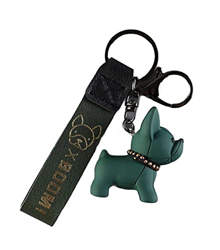 Makito Portachiavi Bulldog francese con anello metallico e moschettone portachiavi originale per uomo e donna portachiavi auto moto perfetto per portare le chiavi o appendere al vostro zaino o borsa.