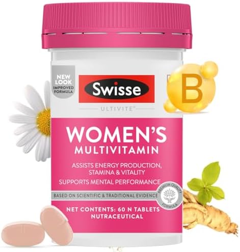 Swisse Women's Multivitamin - Manufactured In Australia, Imported Supplement From Australia's No.1 Multivitamin Brand - Boosts Energy, Stamina, Vitality & Mental Performance With 36 Herbs, Vitamins & Minerals (60 Tabs)