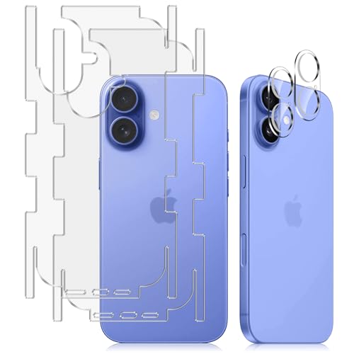 #VerdientProvisionen<br>Rückseite Schutzfolie für iPhone 16 TPU Hinten Displayschutzfolie Kameraschutz mit Installationswerkzeug Matte Textur Translucent Anti Kratzer Folie für iPhone 16