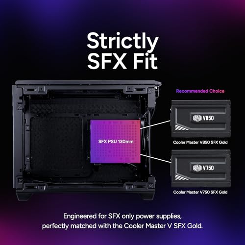 Image of Cooler Master NR200P V3 Mini-ITX PC Case - Top-Mount 280mm Radiator Support, Vertical GPU Mount with Mesh Side Panel & Removable Backplate, PCIe 5.0 Riser Cable Included, Fits 130mm SFX PSUs