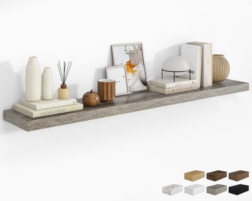 RICHFOCUS 72Inch Floating Shelves for Wall 1Pack, Grey, 8" Deep