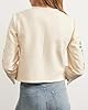 Women's Embroidered Floral Tweed Jacket Cropped Co... #2