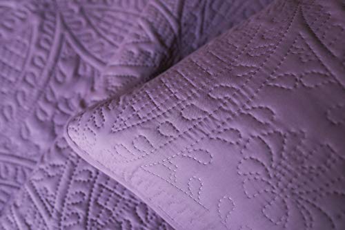 Mezzati Bedspread Coverlet Set Purple-Jasper – Prestige Collection - Comforter Bedding Cover – Brushed Microfiber Bedding 3-Piece Quilt Set (Queen/Full, Purple Jasper) #TOP3