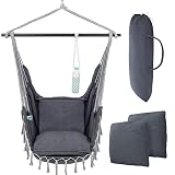 columpio para 2 personas LUGAR PARA RELAJARSE - después de un día estresante, vuelva a su silla columpio para relajarse. Sumérjase en esta silla colgante para 2 personas y observen felizmente la puesta de sol.