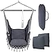 VITA5 Hängesessel Outdoor - Stabiler & sicherer Hängestuhl - Stylischer Hängesessel Indoor - Leicht zu installierender Hängesessel - Bequeme Boho Raumdeko - 250kg Tragkraft (Dunkelgrau)