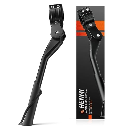 HENMI Bike Kickstand for Adult Bikes, Adjustable Bicycle Kickstand for Most 26"-29", Non-Slip Sole, Aluminum Alloy Material, Kickstand for Mountain Bike/Trek Bike