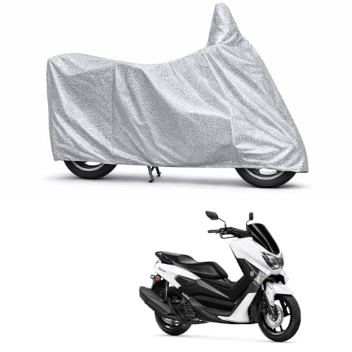 Image of 100% Waterproof Two Wheeler Body Cover Multi Layered Fabric Designed for Yamaha Nmax 155 | Belt Buckle Lock | Silver Mag