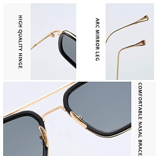 Image of Retro Square Polarized Sunglasses for Men Women Goggle Classic Alloy Frame Vintage Shades Metal Sun Glasses
